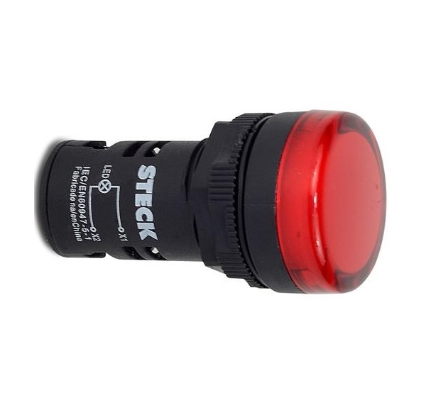 Indicador de luz piloto rojo señal led AC 110V STECK 22mm
