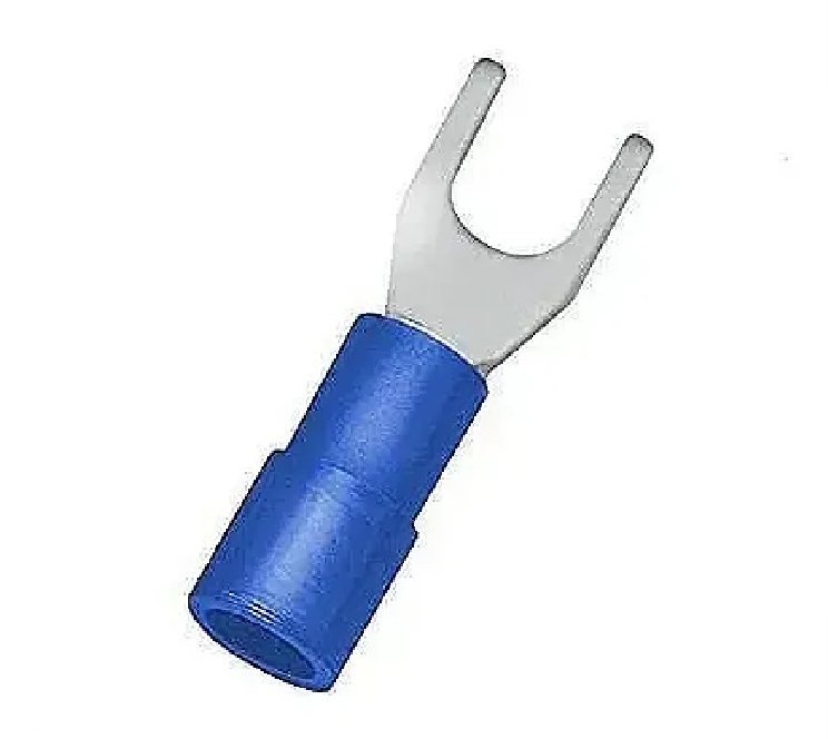 TERMINAL AZUL HORQUILLA PAQ 100 UNDS 16 A 14, D=3,2mm=1/8plg