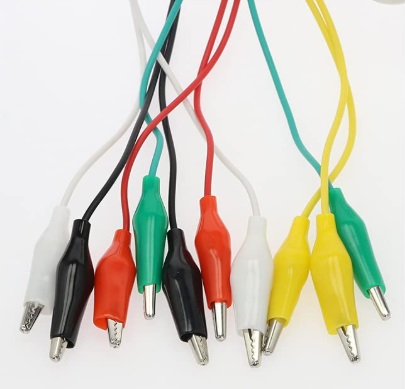cable de prueba de 5 colores con pinzas de cocodrilo en los doble extremo