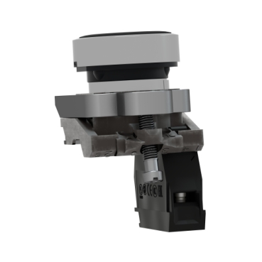 Pulsador metálico negro 1NO 22mm