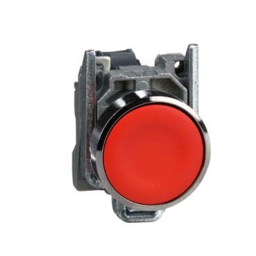 Pulsador metálico rojo 1NC 22mm marca SCHNEIDER ELECTRIC