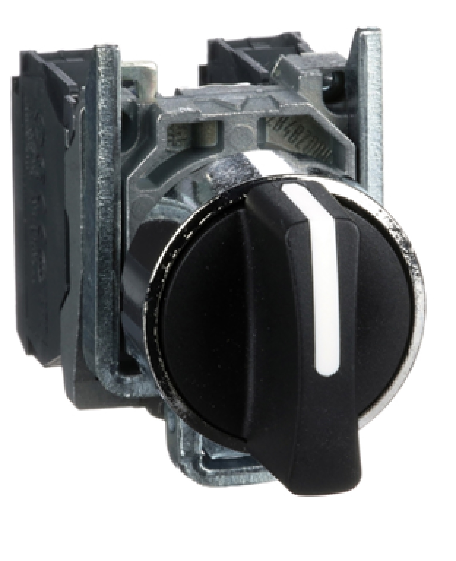 Interruptor selector negro Ø 22mm. 3 posiciones. 2 NA