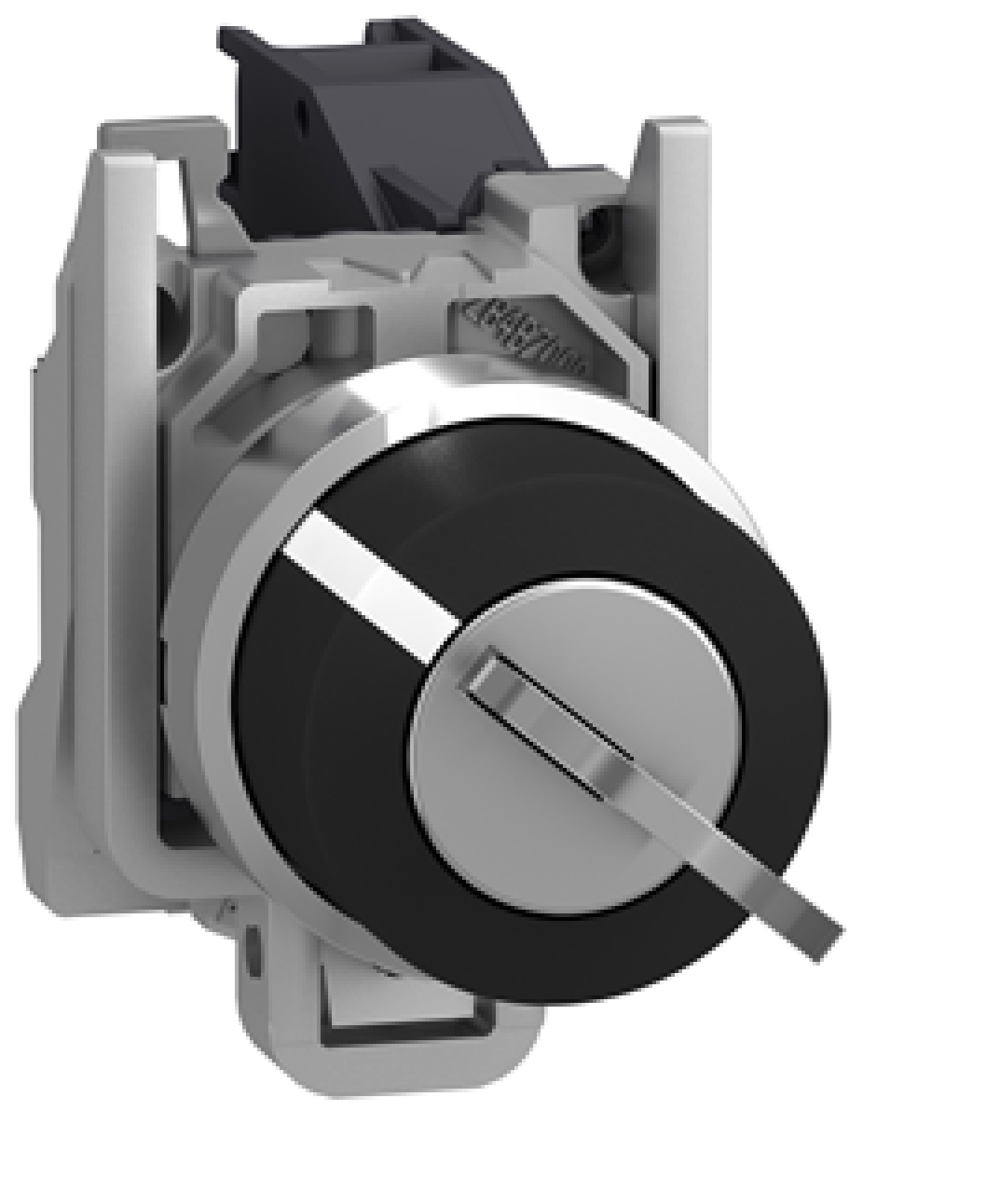 Interruptor selector negro Ø 22mm. 2 posiciones. 1 NA