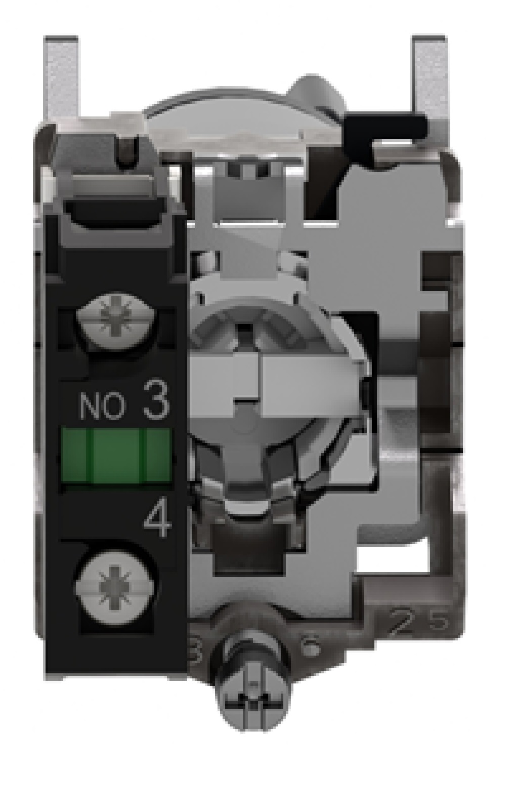 Interruptor selector negro Ø 22mm. 3 posiciones. 2 N