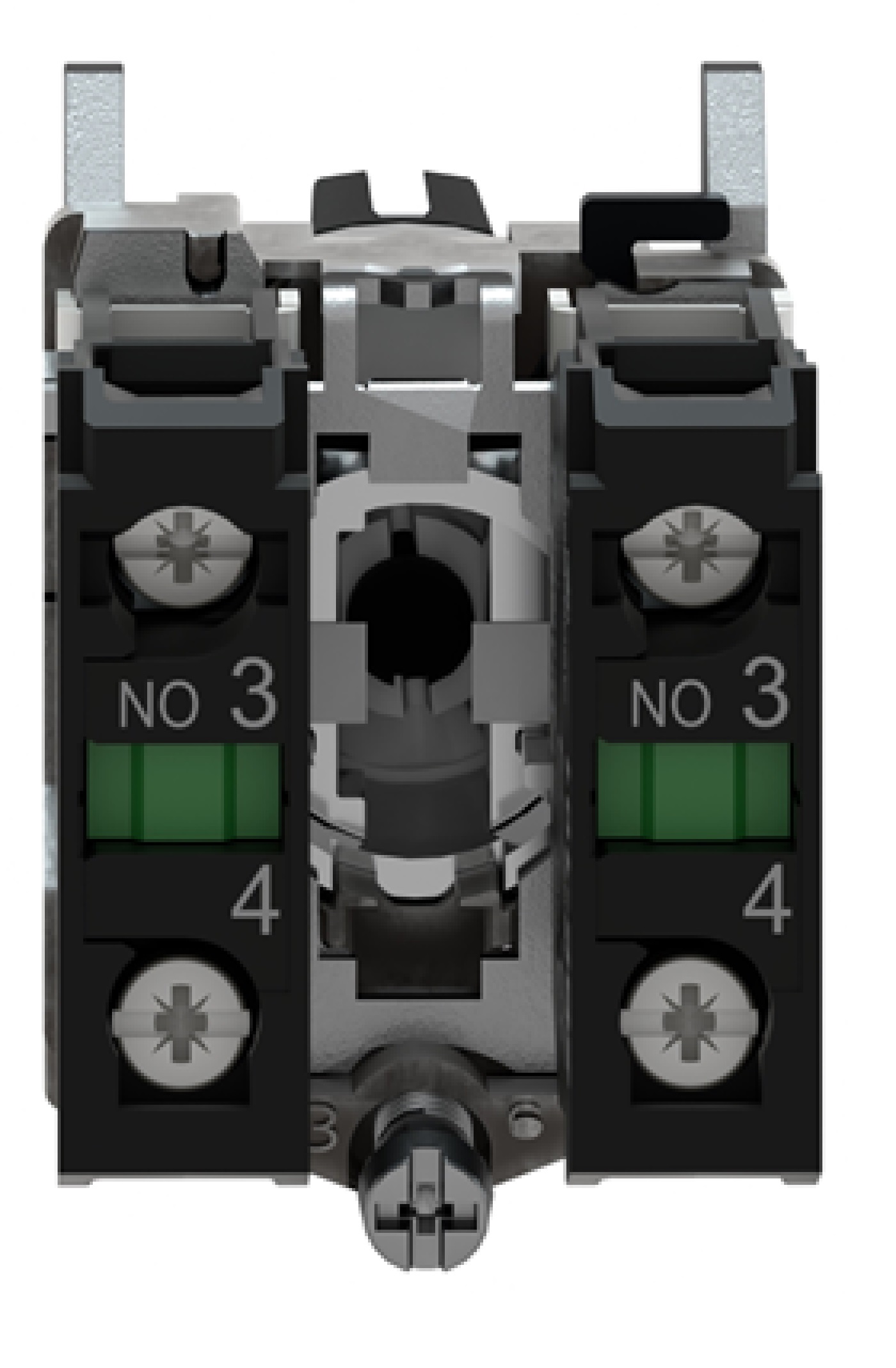 Interruptor selector negro Ø 22mm. mango largo. 2 posiciones. 1 NA