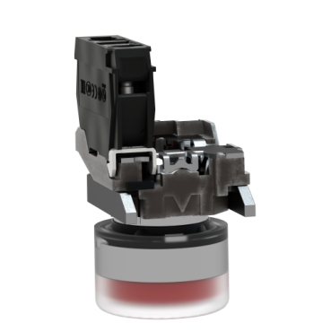 Pulsador metálico rojo 1NC 22mm