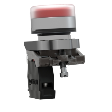 Pulsador metálico rojo 1NC 22mm