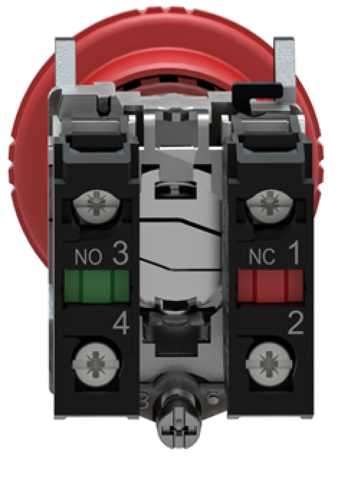 Parada de emergencia roja Ø22mm. Cabeza en forma de seta 40mm. desBloqueo giratorio