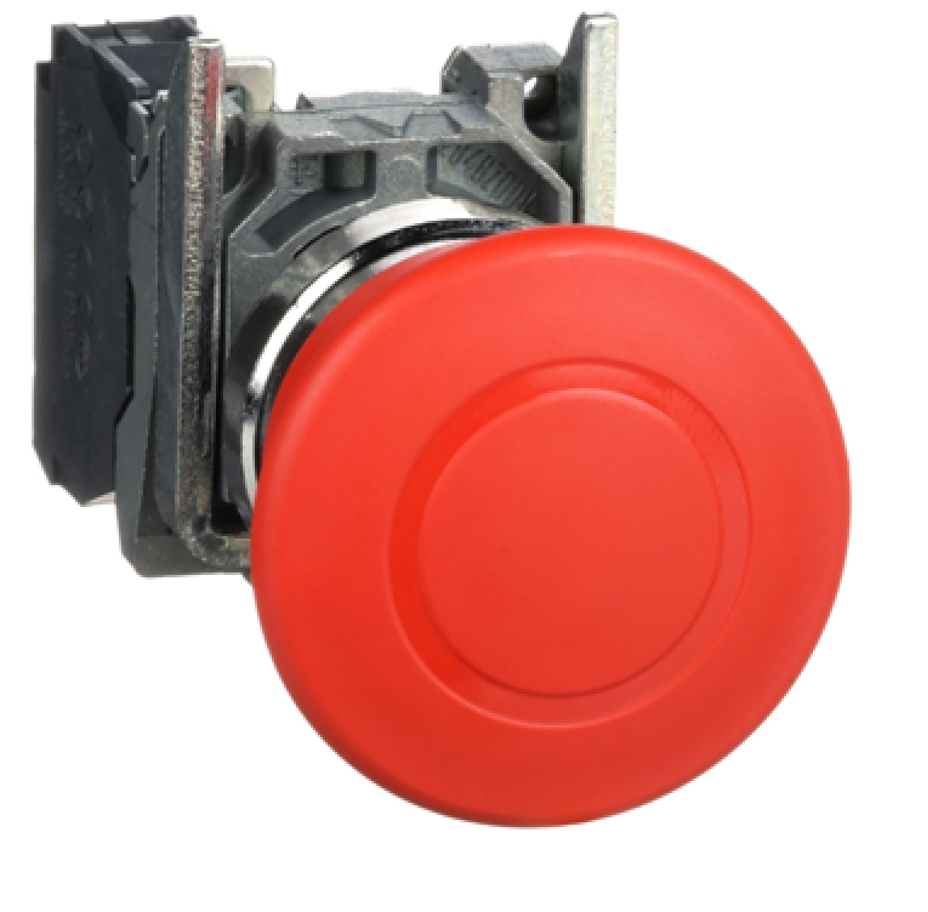 Parada de emergencia roja Ø22mm. Cabeza en forma de seta 40mm. desenclavamiento por tirón. 1 NC