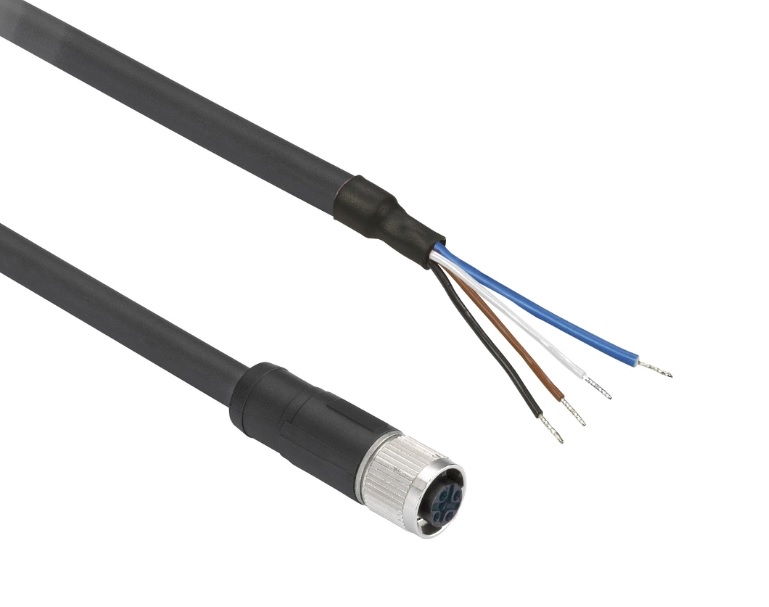 Conector hembra m8. 4 patillas. recto. precableado - cable de 2 m