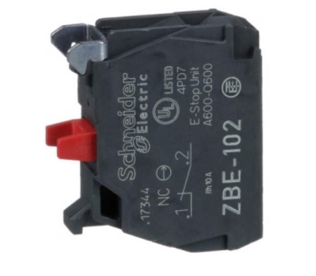 Bloque de contacto para botón de control. pulsador. Ø 22mm. 6A. 120Vac. 1NC